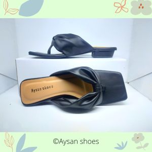 AYSAN Shoes ~ Sandal Jepit Wanita CERLYNE Hak Tahu 25 cm READY BIG SIZE (BK-201)