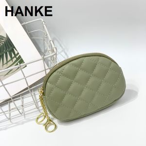 HANKE Quilted Pattern Soft Leather Medium Wallet with Large Capacity for Coins and Cards