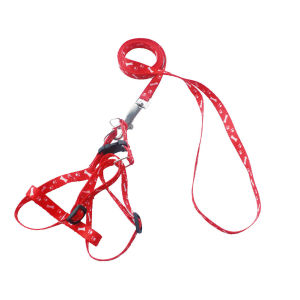 Dây dắt chó mèo kèm dây yếm đai yên ngựa - Dây xích chó mèo bằng vải loại 1 lớp.