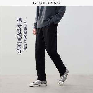Giordano Men Seam detail drawstring elastic waist sweatpants Free Shipping 18116011