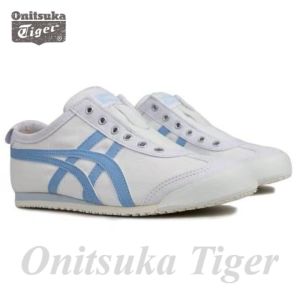 Original Tiger Shoes Classic Mexico 66 White/sky Blue Mens and Womens Canvas Non-slip Lazy Shoes Comfortable Breathable Casual Sports Shoes 1182A087-101