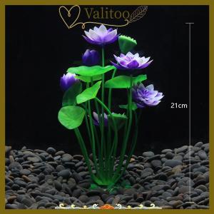[Valitoo] Aquarium Artificial Lotus Plants Decoration Fish Tank Landscaping Water Grass Ornaments Aquatic Simulated Flower Plant Supplies