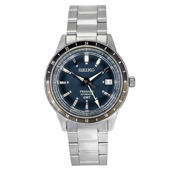 Seiko Presage Style60s GMT Stainless Steel Blue Dial Automatic SSK009J1 ...