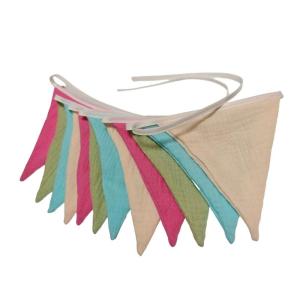 Lovely Cotton Pennant Fashionable Cotton Bunting Flags Decorative Flags for Newborn Baby Photography & Room Decoration