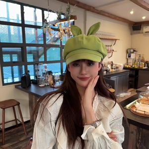 Cô Gái Beret Văn Hóa Thỏ Tai mũ họa sĩ Nghệ Sĩ Hat Quà Tặng Cho Halloween Thỏ Tai Trang Trí Cho Kỳ Nghỉ