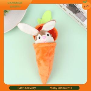 ❣️❣️❣️ Mini Cute Rabbit In Carrot Plush Toys Keychain Anime Brown Lop Eared Bunny Pendant Stuffed Doll Gift