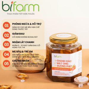 Chanh đào mật ong đường phèn giảm ho rát họng Gấc Garden hũ 550ml