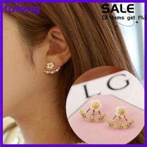 fufeng 1Pair Fashion Women Chrysanthemum Earrings Flower Earrings Couple Engagement Gift Party Hanging Earrings