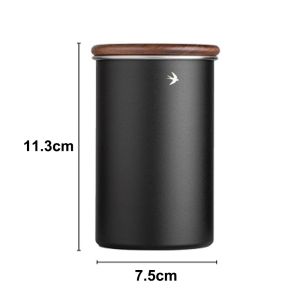 MINIMALUX 380ml 560ml Matcha Jar Stainless Steel Wood Lid Tea Canister Large Capacity Food Storage Containers Kitchen