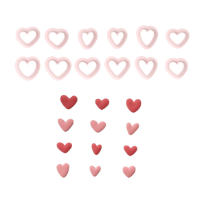 Set of 12 Multipurpose Miniature Heart Shaped Polymer Clay Mould for Creative Making and Cookie Decorating