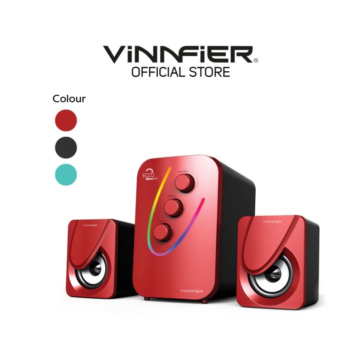 Vinnfier Ecco 2 RGB Computer Speaker System RGB Pulsating LED Lights