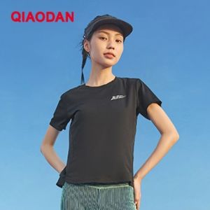 Qiaodan Running Events T-shirt Women Knitted Short-sleeved Mesh Breathable Wicking XHS22241253R