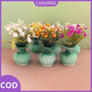 CANAMEK✨ 1 chiếc bình hoa mô phỏng nhà búp bê 1:12 hoa Phụ kiện tự làm ngoài trời mô hình Chậu cây hoa nhiều màu nhựa thu nhỏ