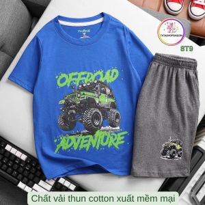 20 đến 50kg - Đồ bộ cho bé trai size đại - Bộ đùi bé trai thun cotton xuất mềm mát VNXK 088