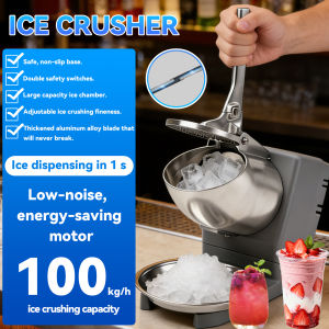 🔥🔥Commercial Electric Ice Crusher 2 Blades Ice Shaver Snow Cone Maker Shaved Ice Machine