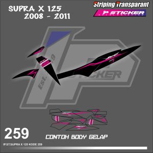 SUPRA X125 2008-2011 (COD) STIKER STRIPING MOTOR HONDA SUPRA X125 HOLOGRAM DAN TRANSPARAN