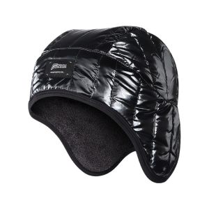 WISHAHA Fleece Lined Winter Ear Flap Hat Water Repellent Windproof Quilted Winter Cap Heat Retaining Cold Weather Hat Adult Cycling