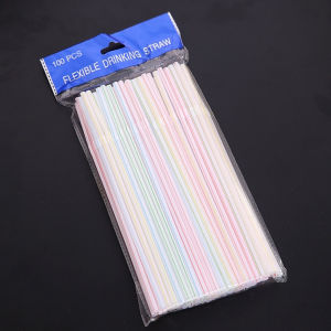 SKM (100Pcs) Disposable Colored Plastic Drinking Straws HM127