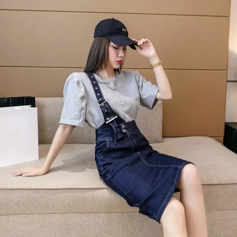 Women Denim Suspender Dress Spring Summer Autumn Fashion Casual