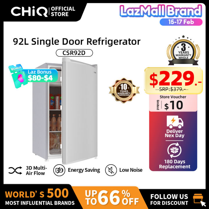 CHiQ 90L Refrigerator Mini Bar Fridge Low Noise Less Power Consumption