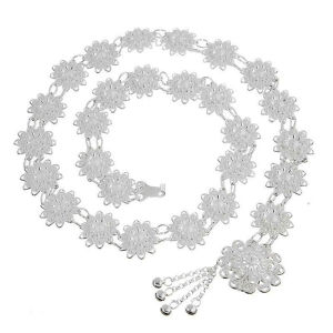 Traditional Metal Ethnic Style Belt Bell Silver Flower Metal Waist Chain Wrist Jewelry Tassel Gold Belt Festival Accessory