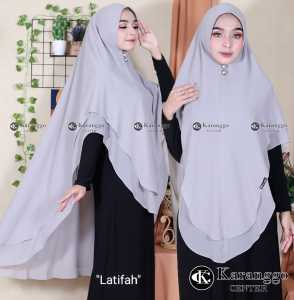 Termurah KHIMAR  LATIFAH 2 LAYER MENUTUPI DADA KERUDUNG HIJAB JILBAB INSTAN SYARI non payet