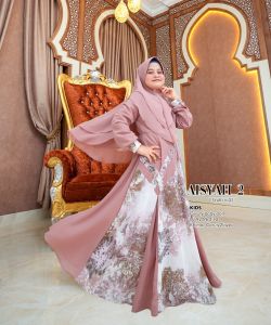 MAHDIYA OUTFIT - GAMIS AISYAH 2 IBU DAN ANAK  SYARI (TERPISAH) - COUPLE MOM KID BUSUI SET KERUDUNG JUMBO - GAUN PESTA MEWAH ADEM