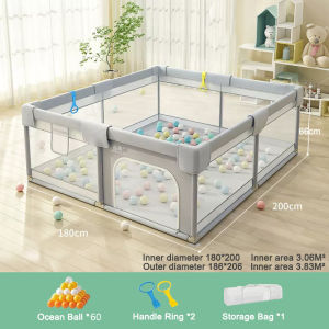 🇸🇬 [READY STOCK] Foldable Baby Indoor Playpen Toddlers Folding Fence  Playpen Safety With Ocean Balls