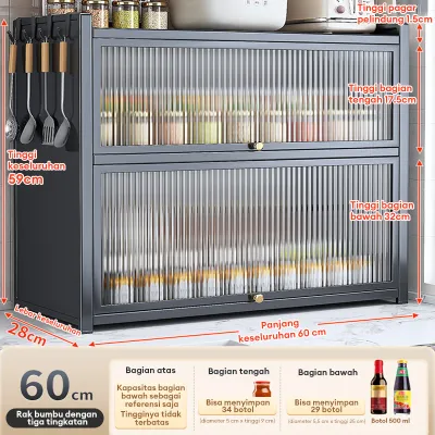 Lemari Dapur Minimalis Lemari Piring Dapur Rak Oven Rak Microwave Rak Bumbu Dapur Stainless