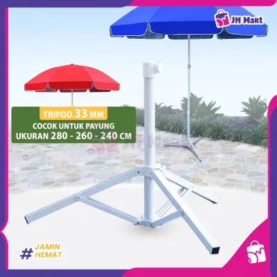JH MART Penyangga Payung Tenda Besi Kokoh Tripod Outdoor Kaki Payung Jualan Bazar Cafe Anti Roboh