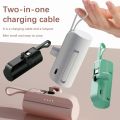 Capsule Mini Power Bank 2 in 1 fast charging power bank 5000mAh/20000mAh Built-in Cable Type C/iPhone Small Portable. 