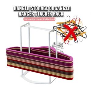 Hanger Storage Organizer Rack – Hanger Holder & Stacker for Laundry Room or Closet