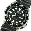 S31k0 Aut0mat1c 2OOM D1v3rs Wat3r Res1stant Day&Date D1sp1ay A11 B1ack Rubber Strap Watch f0r M3n(Fr3e B0x). 