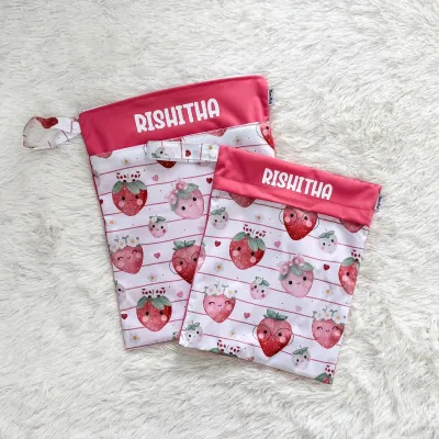 [SG Instock] Personalized Wet Bags customised with Kids name for Preschool Gym Swimming Children Baby Diaper Bag