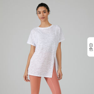 alo yoga Áo yoga dáng rộng nhẹ nhanh khô tay ngắn giảm cân T Áo thể thao áo tập thể dục