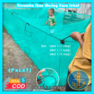 PROMO Terbaru Keramba Ikan waring jaring kasa Hijau Sekat berbagai macam ukuran siap pakai