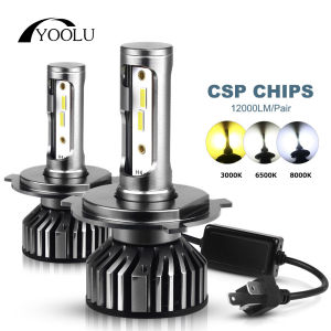 2x Car LED H4 H7 H1 H8 H11 H9 HB3 9005 HB4 9006 Hir2 9012 LED Headlights Bulb 12V 50W 12000LM 3000K 6500K 8000K Headlamp for Auto Fog Lamps