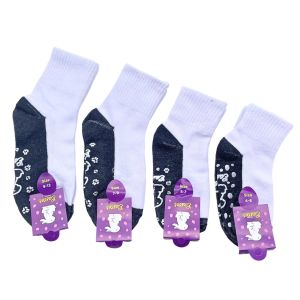 ถุงเท้านักเรียนมีกันลื่นตรากระต่ายม่วง 12คู่ เนื้อผ้าดีหนานุ่ม สินค้าไทย