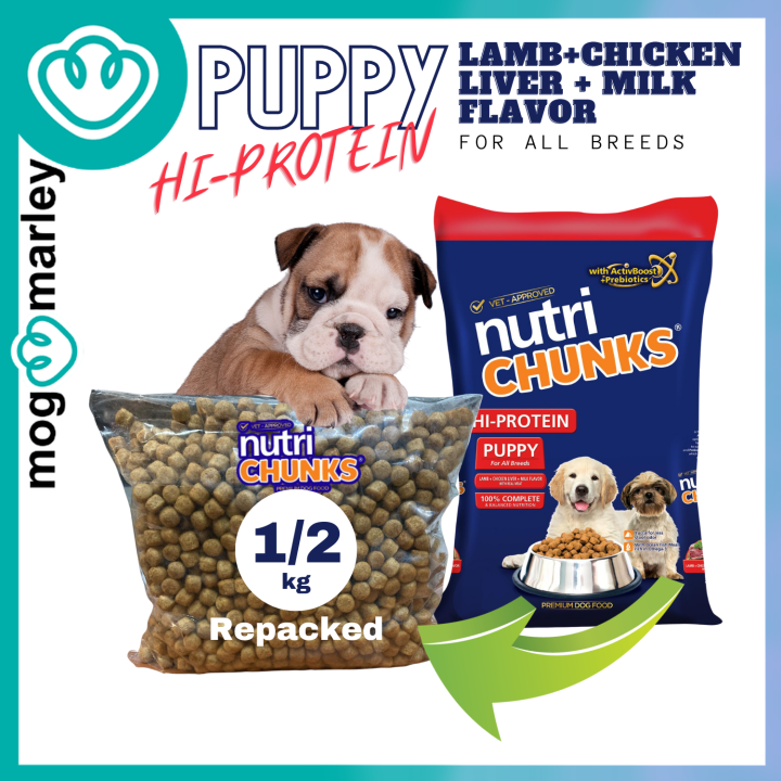Nutri Chunks Hi-Protein Puppy Lamb Chicken Liver Milk Flavor with