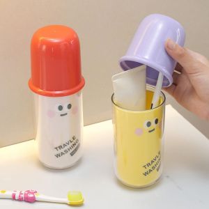 YUCHEN Plastic  Mouthwash Cup Lightweight Large Capacity Cartoon Wash Storage Box Portable Cute Toothbrush Cup Set for Home
