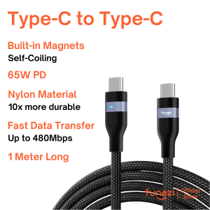 Funezi Magnetic Cable Type C to Type C Cable Type C Fast Charging Original USB C to USB C Cable