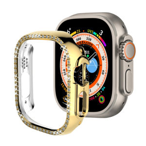 JANSIN Diamond Watch Case for Apple Watch Ultra 49mm Woman PC Hollow Frame Bumper i Watch Series 8 SE Ultra 40mm 44mm 41mm 45mm Protective Cover