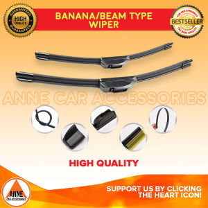 Banana Type Wiper 2pcs for Nissan Sentra 2009 - 2015 / NV350 Urvan 2015 - 16x22 / Navara 2007 - 2014 18x24 / Terra 2018 - Onwards 17x24 High Quality Front Wiper Blade Silent Move No Noise Anne Car Accessories YY