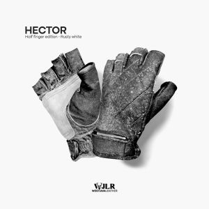 WJ Leather - Sarung Tangan Motor Kulit Hector Rusty White