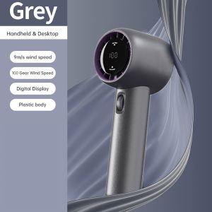 JISULL1FE Mini Fan Rechargeable Portable 12000mAh  Air Cooler Handheld Jet Fan Strong Wind 199 Gear Wind Speed Metal Body Digital Display