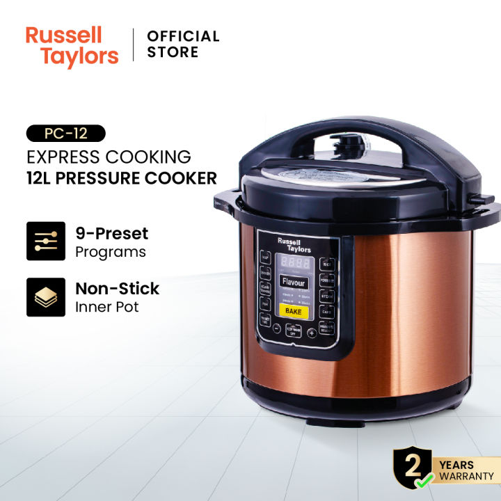Russell Taylors 12L Electric Pressure Cooker PC-12 Non Stick Pot