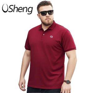 VSheng Big Size Collar T Shirt For Men Polo Plus Size Lapel Short Sleeve M to 7XL