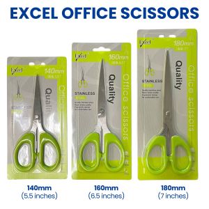 Hodeso Excel Stainless Steel Scissors 5.5" 6.5" 7" - Pink Blue Black Green - Ergonomic Handle - For Office School Home