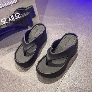 [Free Shipping] WomenS Summer Fashion Flip-Flops High-Heeled Thick-Soled And Beach-Ready Wedge Sandals