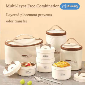 MLADEN 410 Stainless Steel Thermal Lunch Box Insulated sealed food lunch box With HandleMicrowave Heatable For Students Adult